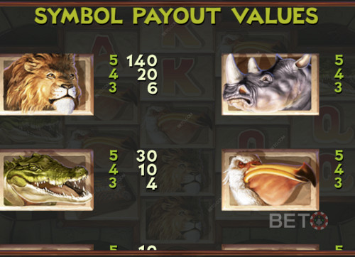 Different Picture Symbols And Their Payouts In Jumanji