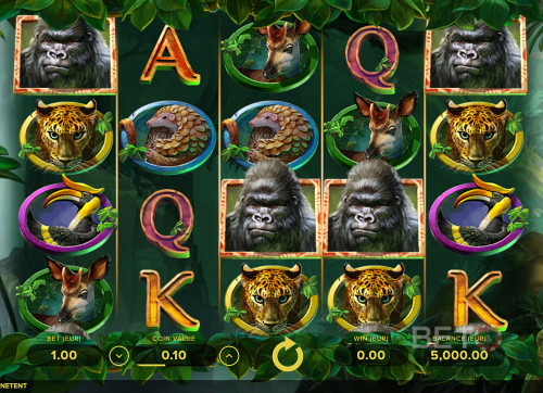 Example Of The Gameplay In Gorilla Kingdom From Netent