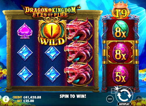 Progressive Feature In Action In Dragon Kingdom: Eyes Of Fire Online Slot