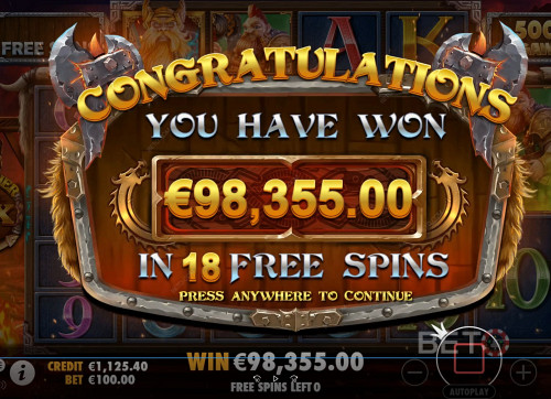Big Payout Through Free Spins In Power Of Thor Megaways
