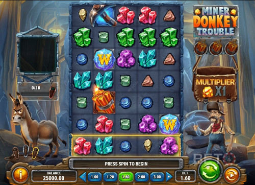 Miner Donkey Trouble - Go Mining For Treasures And Colourful Gemstones