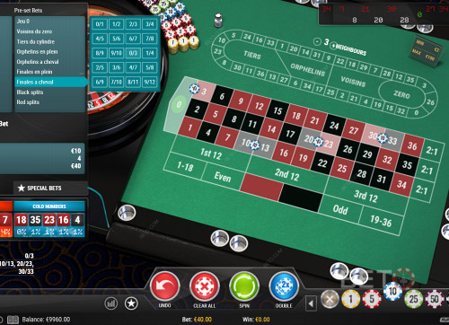 Special Betting Options In European Roulette Pro Casino Game