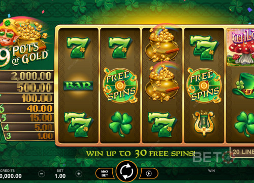 Free Spins And Wilds In 9 Pots Of Gold