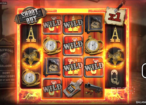 Deadwood Wilds, Free Spins Med Shoot Out-Funktionen