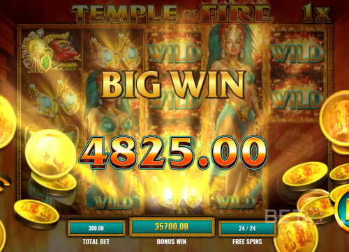 Big Win In Temple Of Fire Online Slot
