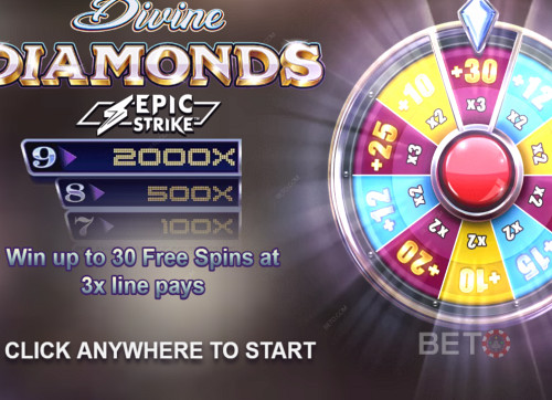 Free Spins Bonus Wheel In Divine Diamonds