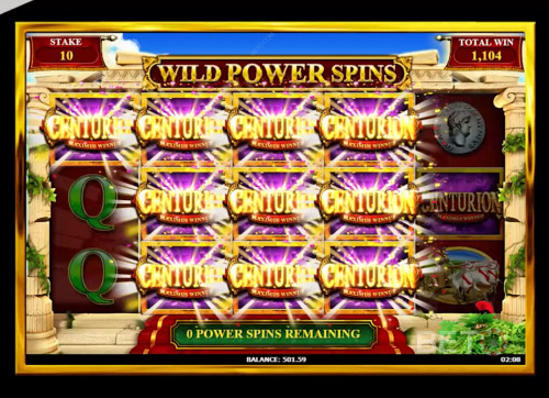 Wild Power Spin Special Feature In Slingo Centurion