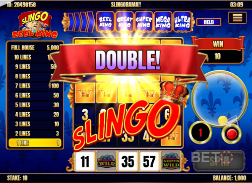 Enjoy A Double Slingo By Completing 2 Lines In One Spin