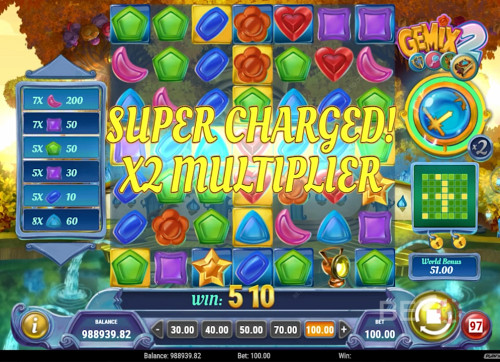 Enjoy All 4 Crystal Charge Effects With A 2X Multiplier By Collecting 50 Winning Symbols