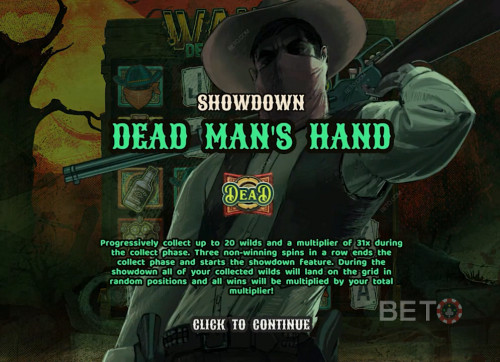 Wanted Dead Or A Wild's Dead Man's Hand Bonus Feature