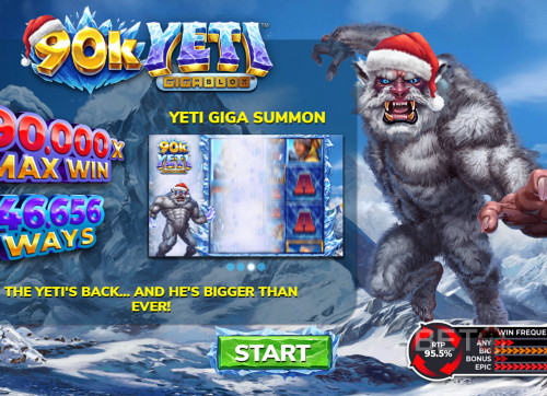 Enjoy A Max Win Of 90,000X Of Your Bet In 90K Yeti Gigablox Slot
