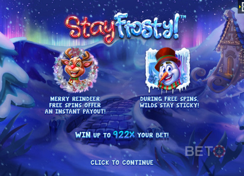 The Intro Screen In Stay Frosty! Merry Reindeer Free Spins & Max Win Of 922X Your Bet!