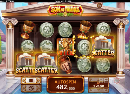 Land 3 Scatter Symbols To Trigger The Free Spins Round In Son Of Midas Extreme 7