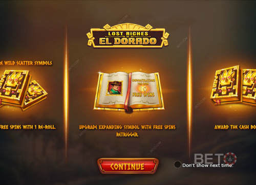 Lost Riches Of El Dorado's Intro Screen Giving Some Info