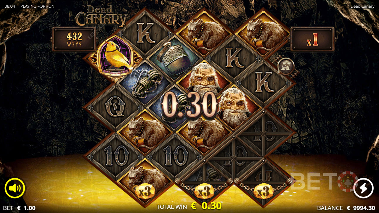 Enjoy unique features and high potential in the Dead Canary slot machine