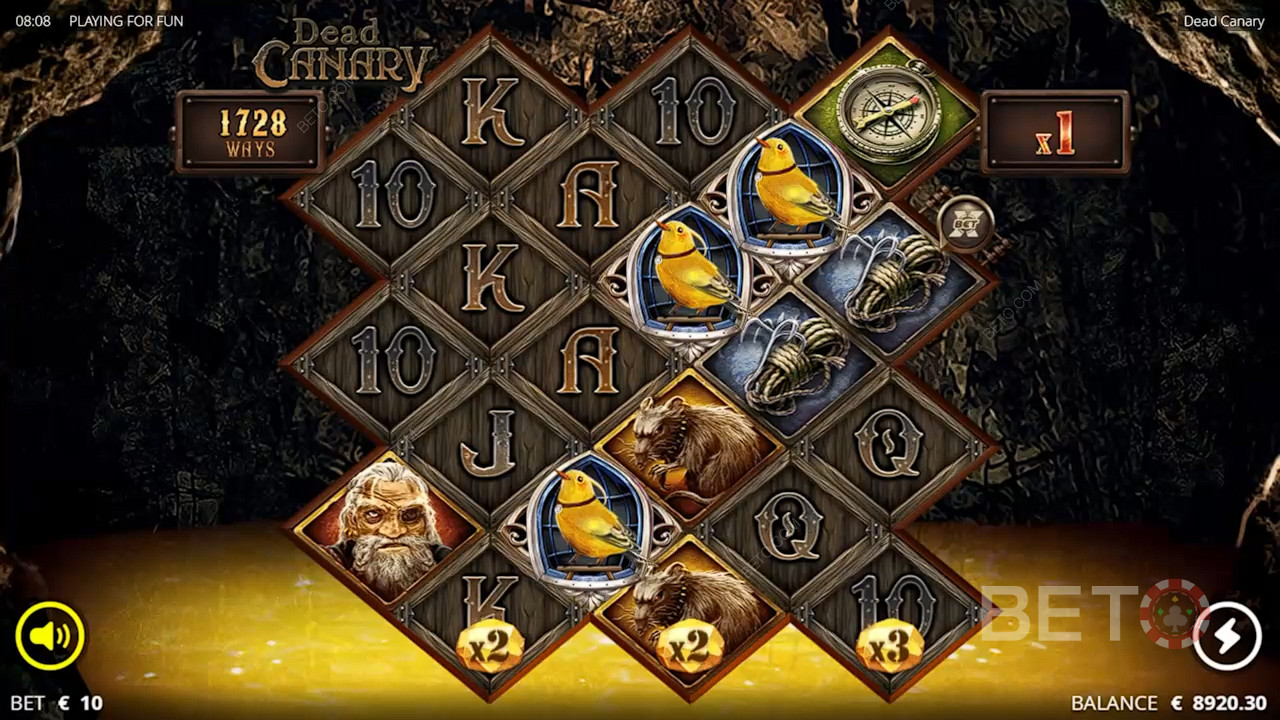 Three Canary Scatters will trigger Free Spins in Dead Canary slot