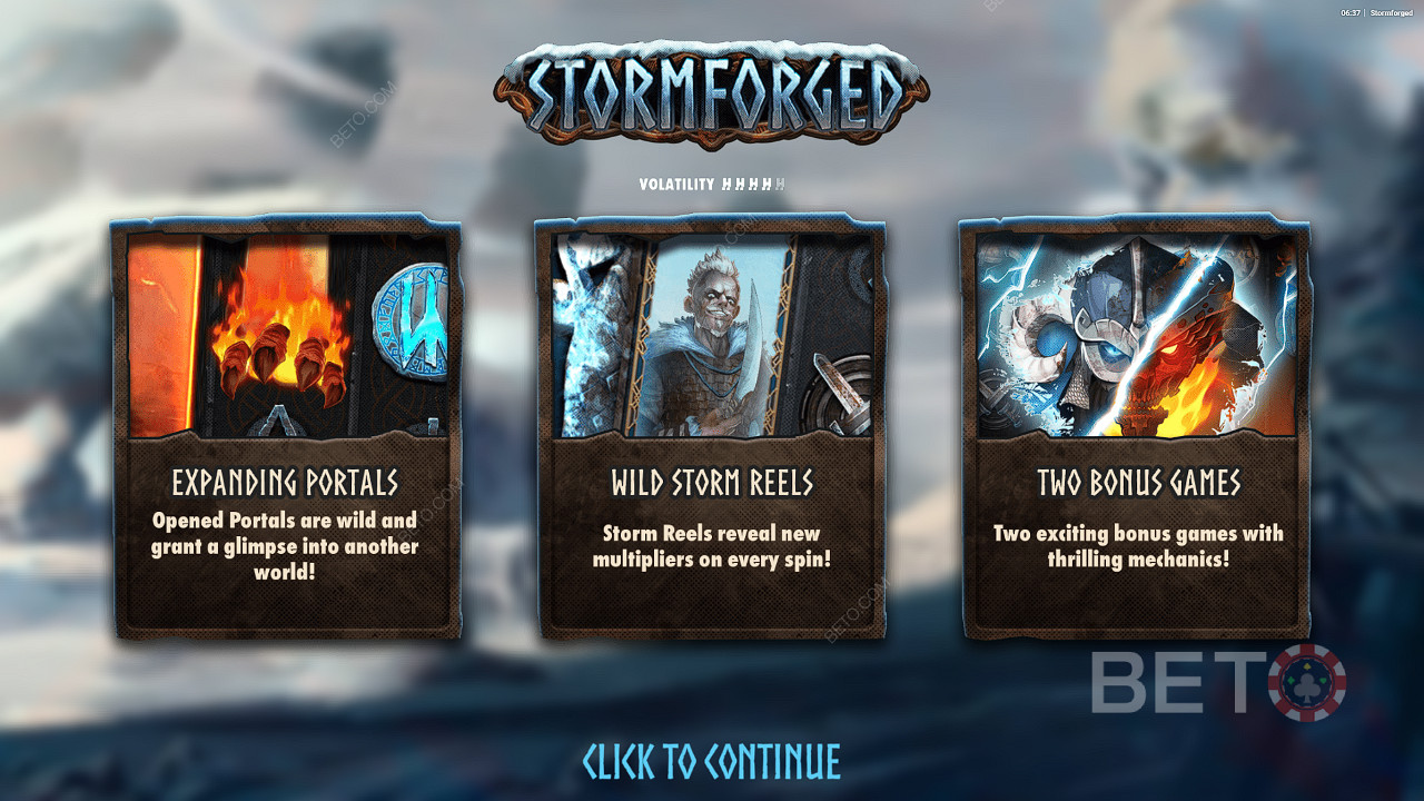 Enjoy Expanding Portals, Wild Storm Reels, and more in the Stormforged online slot