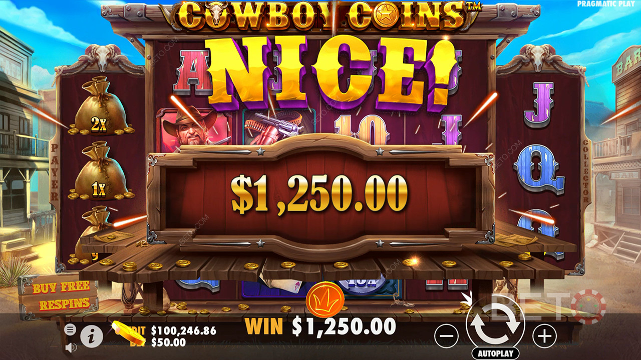 Win 30,000x Your bet in the Cowboy Coins Video Slot!