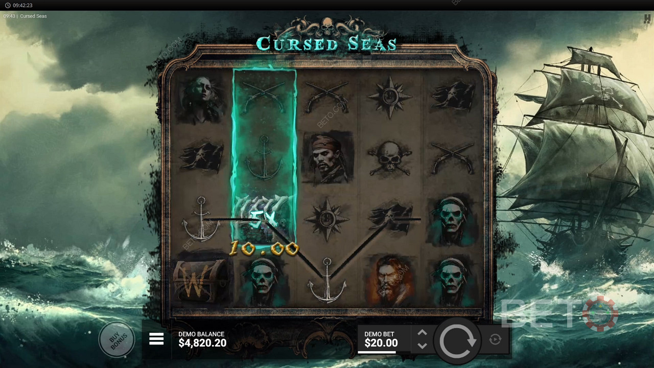 Win 12,500 Your bet in the Cursed Seas Video Slot!