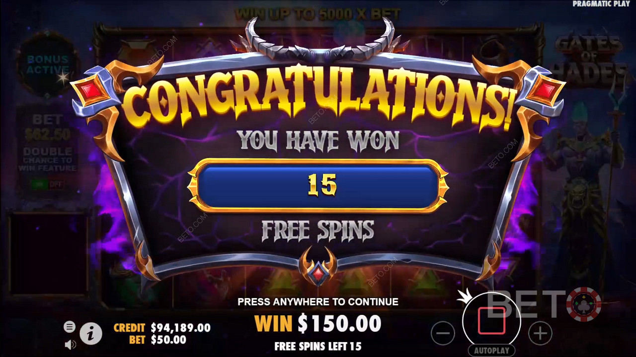 Win 5,000x Your bet in the Gates of Hades Slot Online!