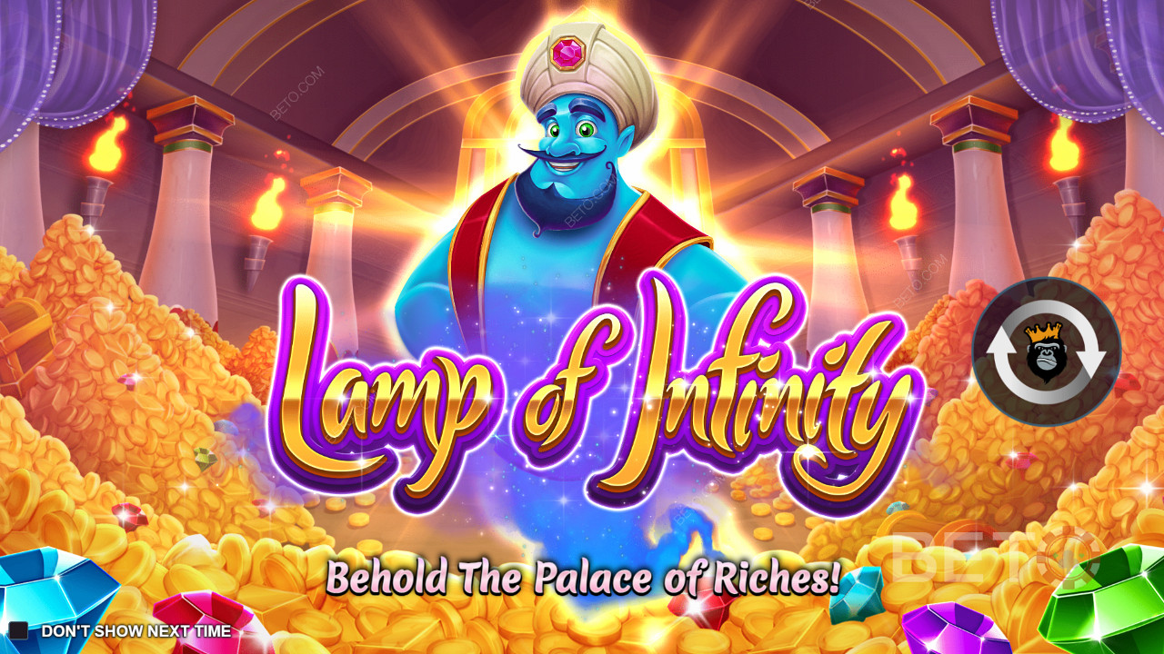 Ask the genie to fulfil your wishes in the Lamp of Infinity online slot