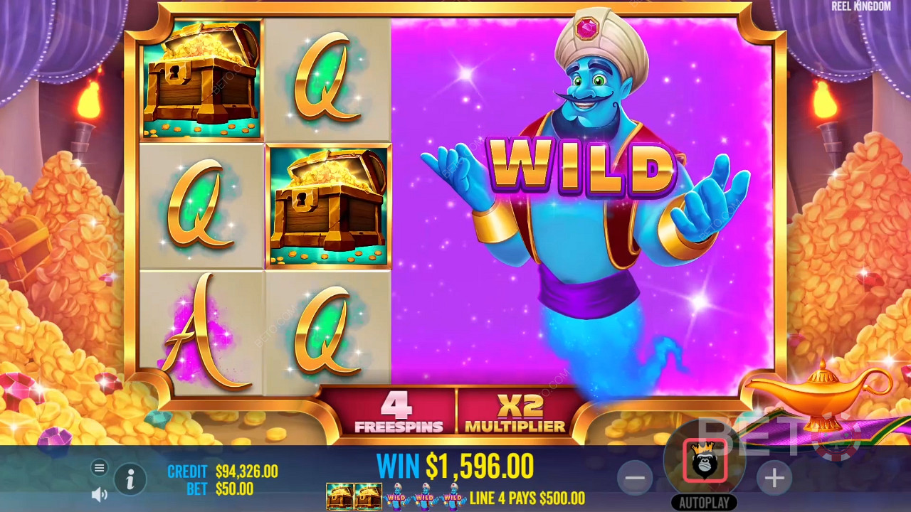 Expanded Wild awards big wins in Free Spins in Lamp of Infinity slot