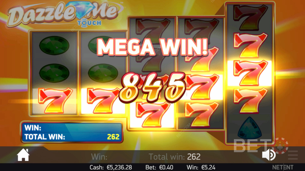 Mega Win in Dazzle Me Online Slot