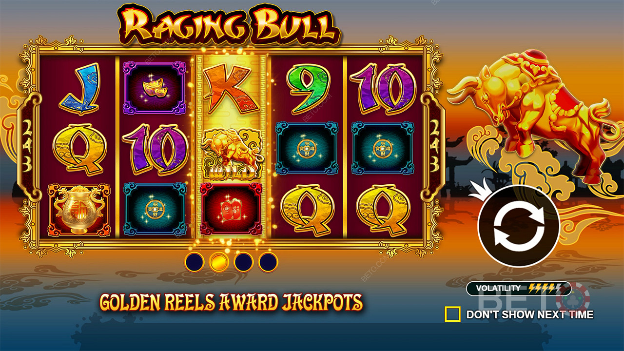 Win Jackpots in the base game in the Raging Bull slot machine