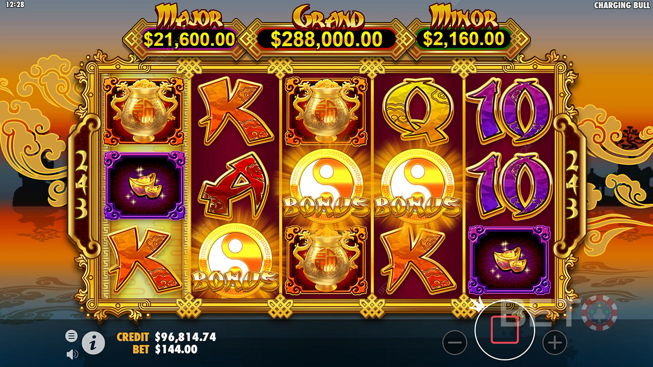 Land 3 Scatters to trigger Free Spins and win big in the Raging Bull slot machine
