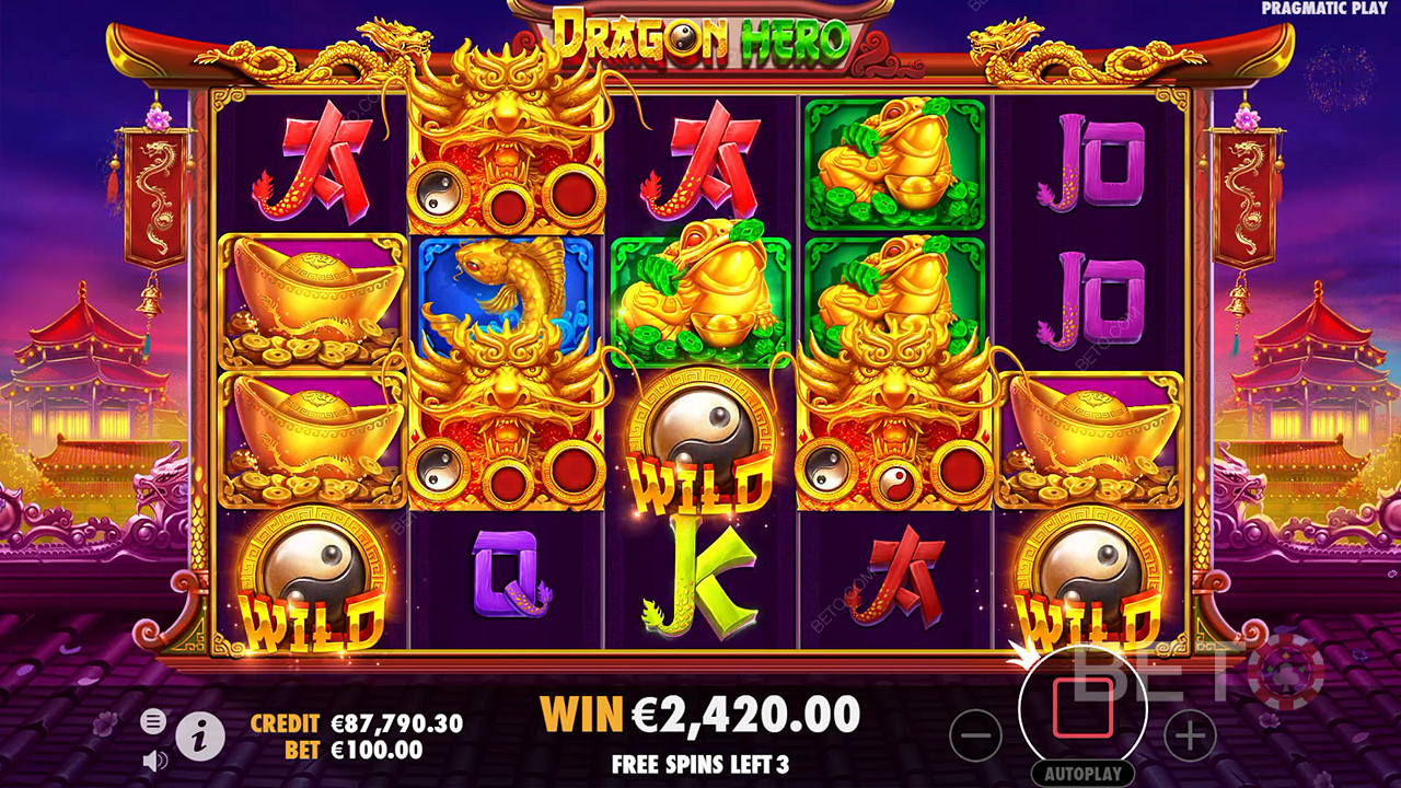 Landing multiple Wilds on the reels is quite common in the Free Spins