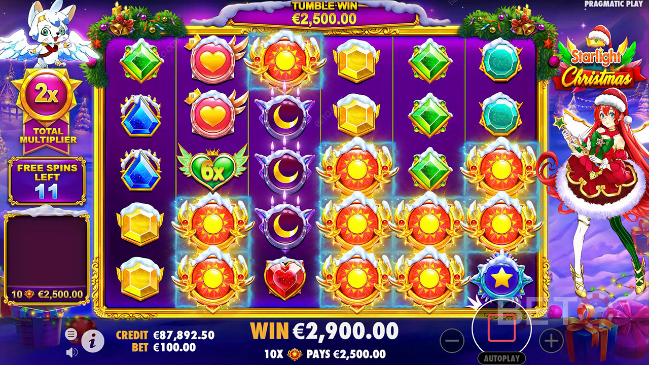 The total Multiplier makes massive wins possible in the Free Spins round