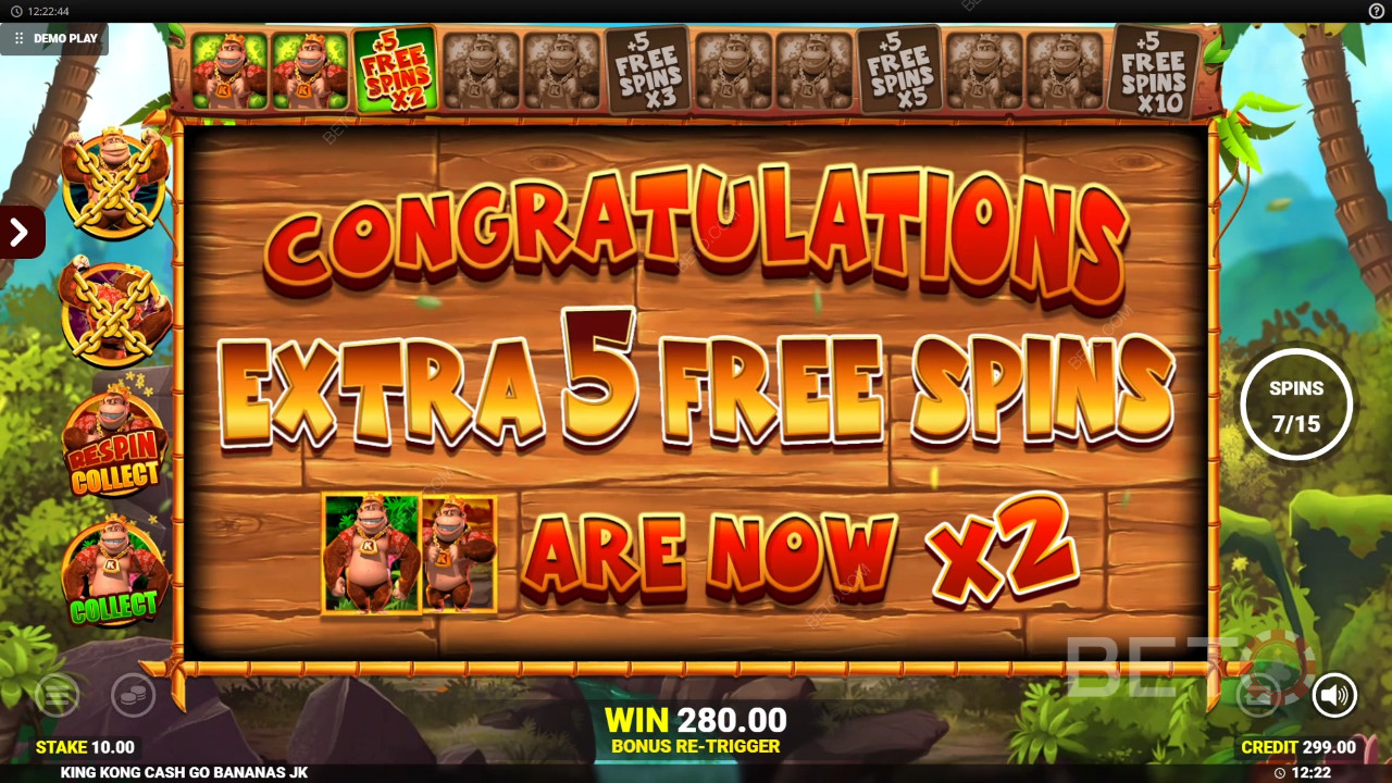 Win 50,000x Your bet in the King Kong Cash Go Bananas Slot Machine!