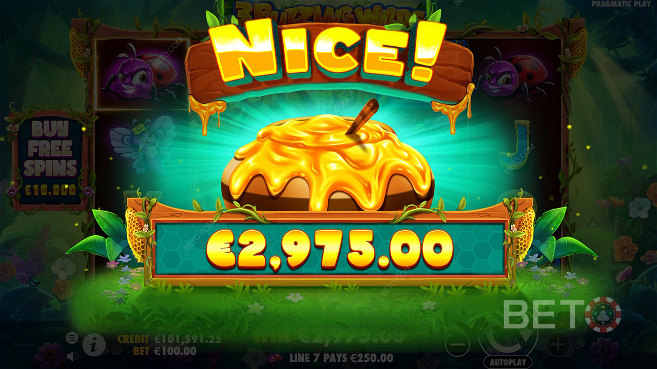 Win 5,000x Your bet in the 3 Buzzing Wilds Slot Online!