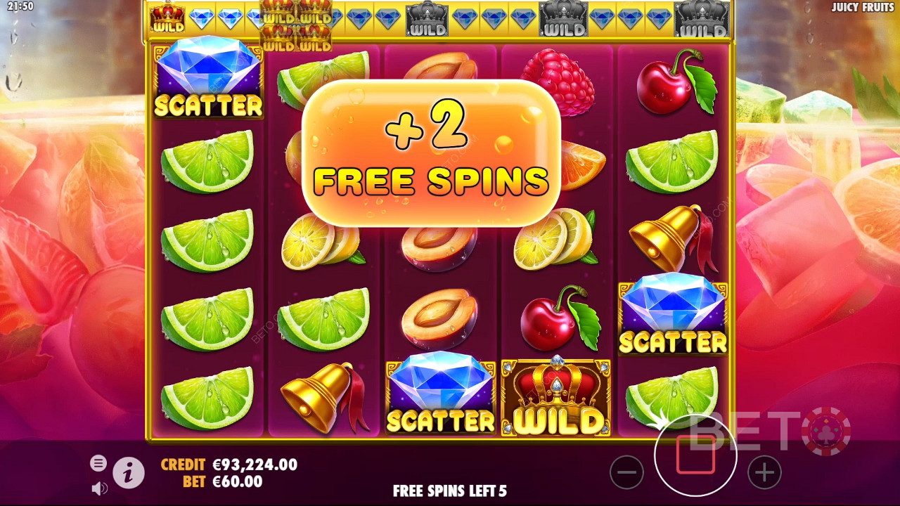 Collect Scatters to get extra spins and increase the size of the Wild