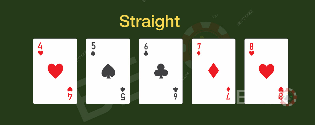 Straight is een van de betere handen in poker