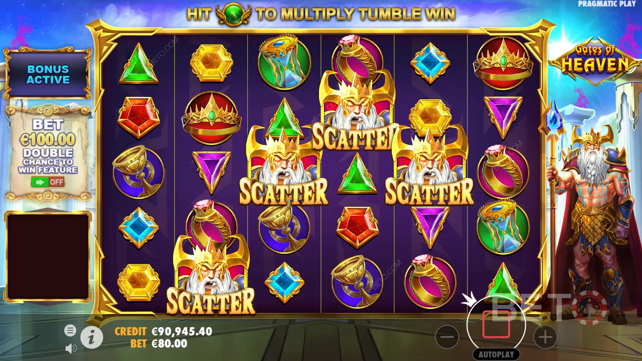 4 or more Scatters will award 15 Free Spins