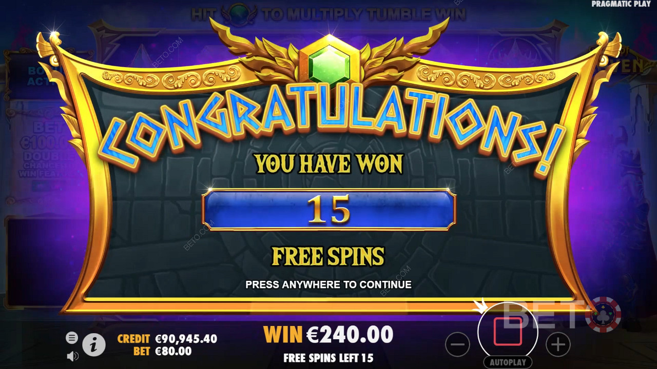 15 Free Spins are more than enough to get some huge wins