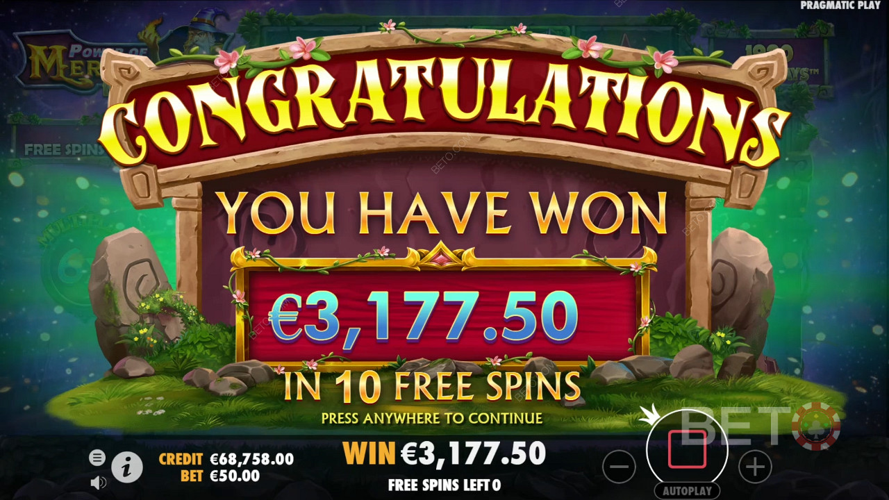 Win 40,000x Your bet in the Power of Merlin Megaways Slot Machine!