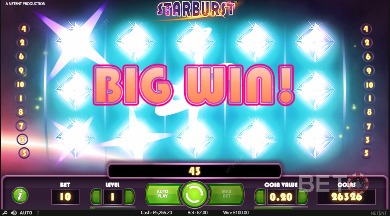 BIG WIN! - This is what it looks like in Starburst when you hit the big win!