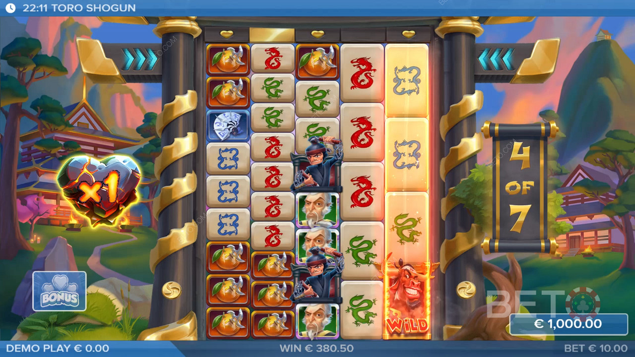 Win 25,000x Your bet in the Toro Shogun Video Slot!