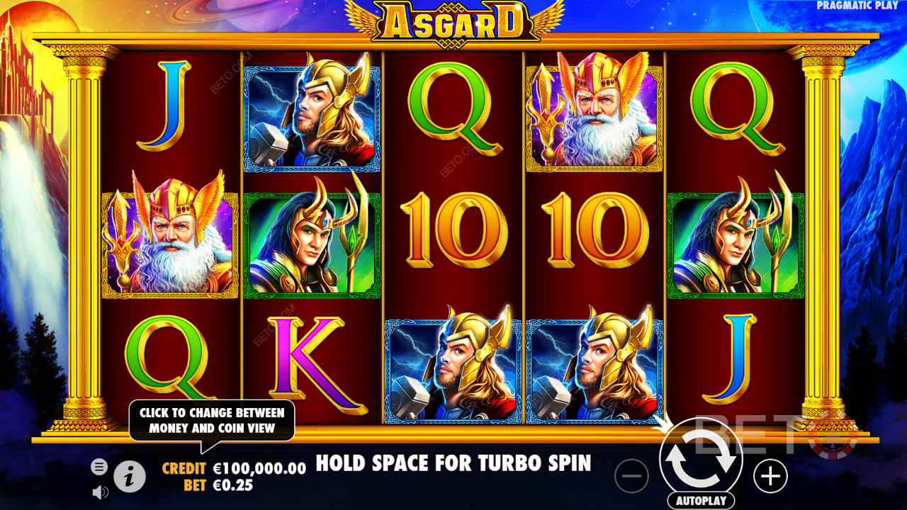 The gods in the Asgard slot machine look similar to the characters in popular films