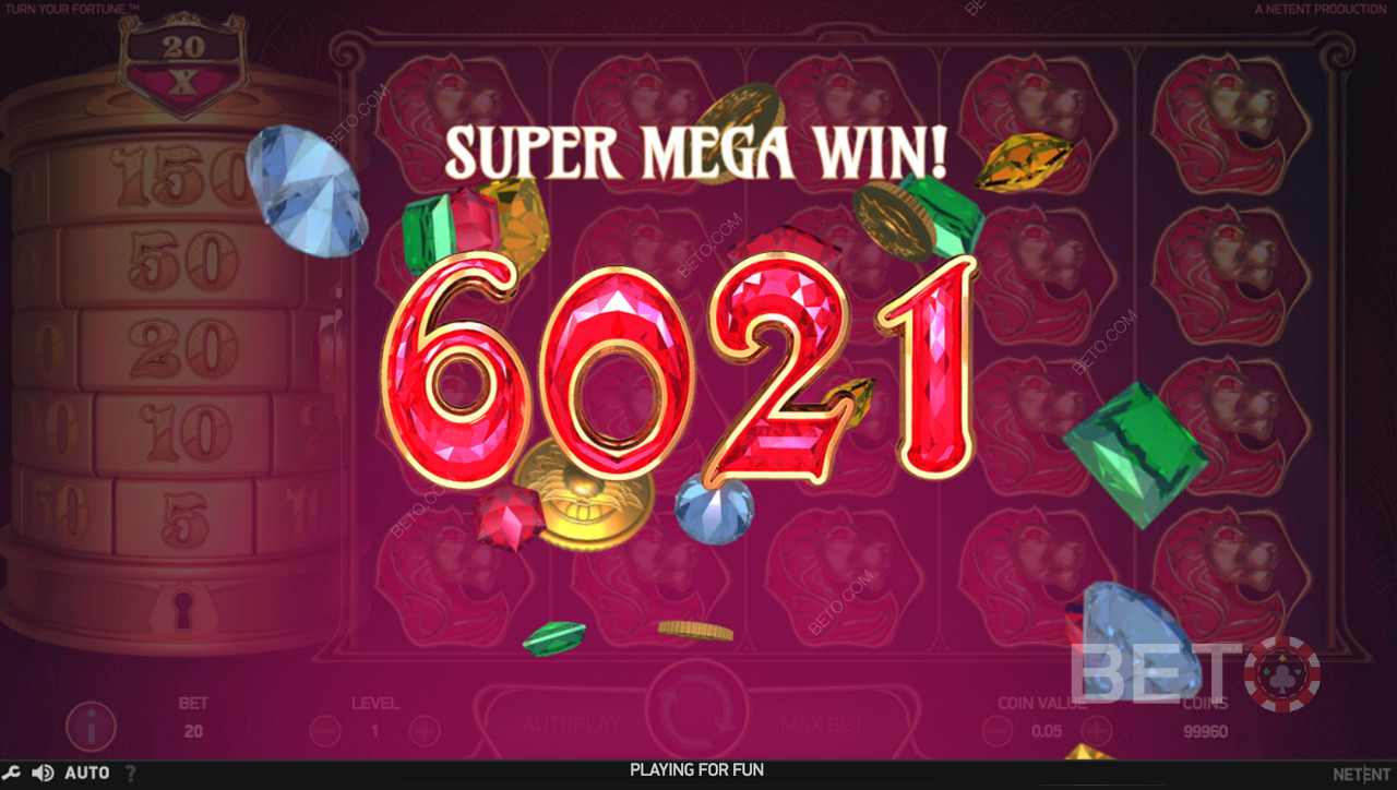 Hitting the Super Mega Win in Turn Your Fortune