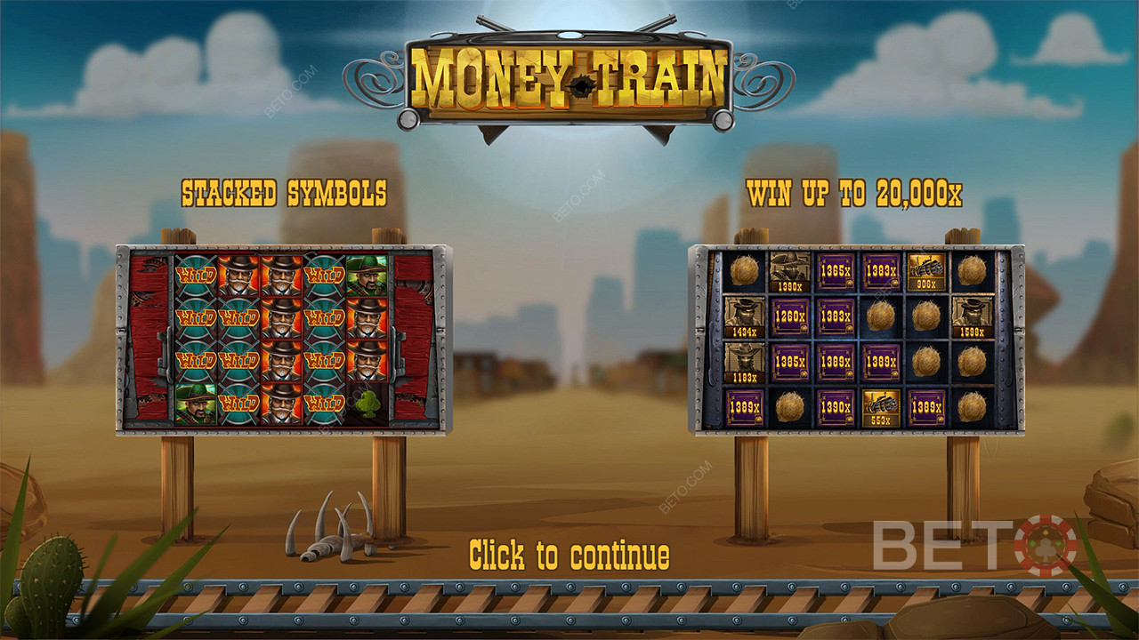 Have fun chasing a Max Win of 20,000x of your bet in the Money Train online slot