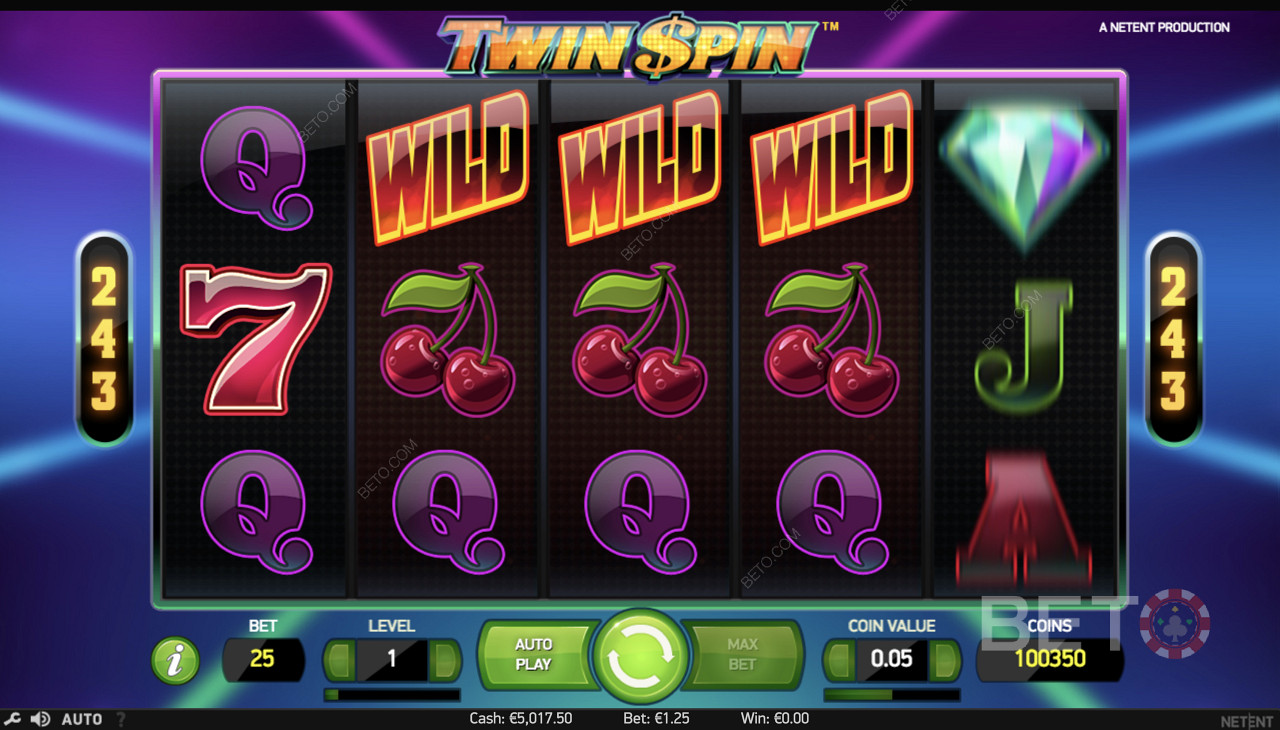 A Three-of-a-kind combo in Twin Spin