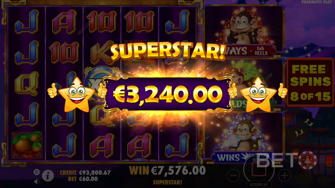 Win 12,077x Your bet in the 3 Dancing Monkeys Online Slot!