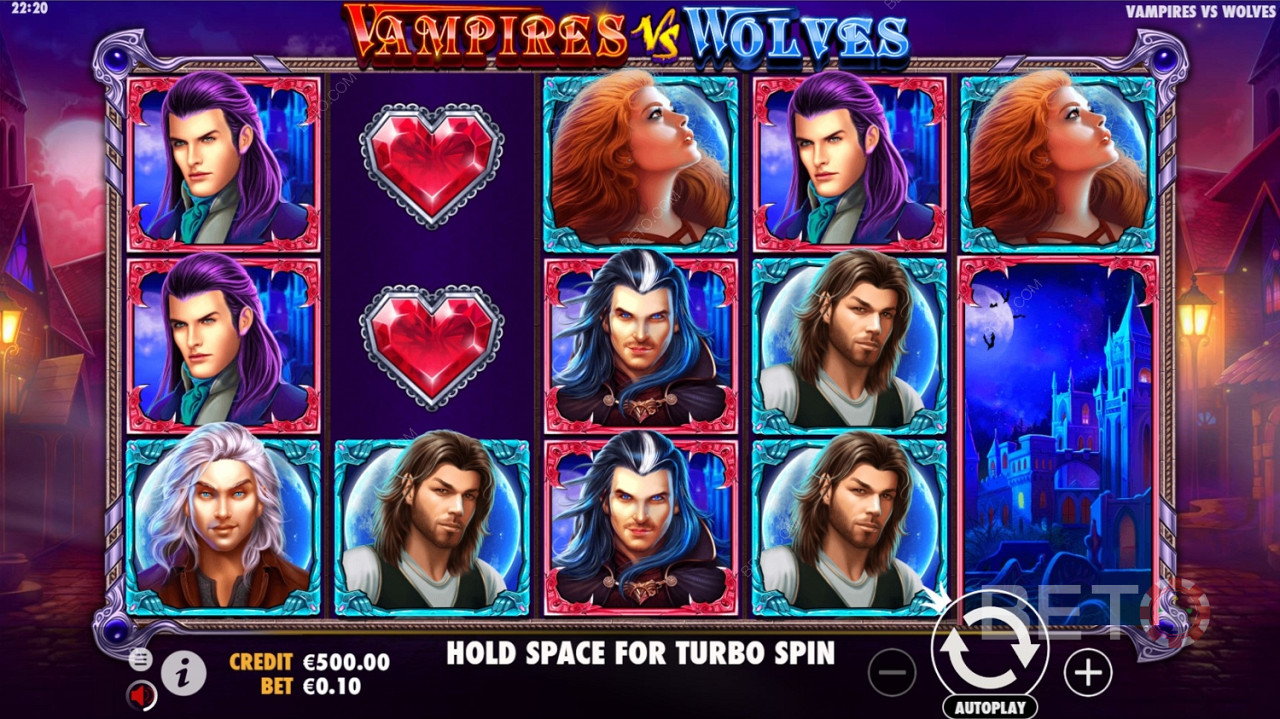The Five-Reel Three-Row structure in Vampires vs Wolves