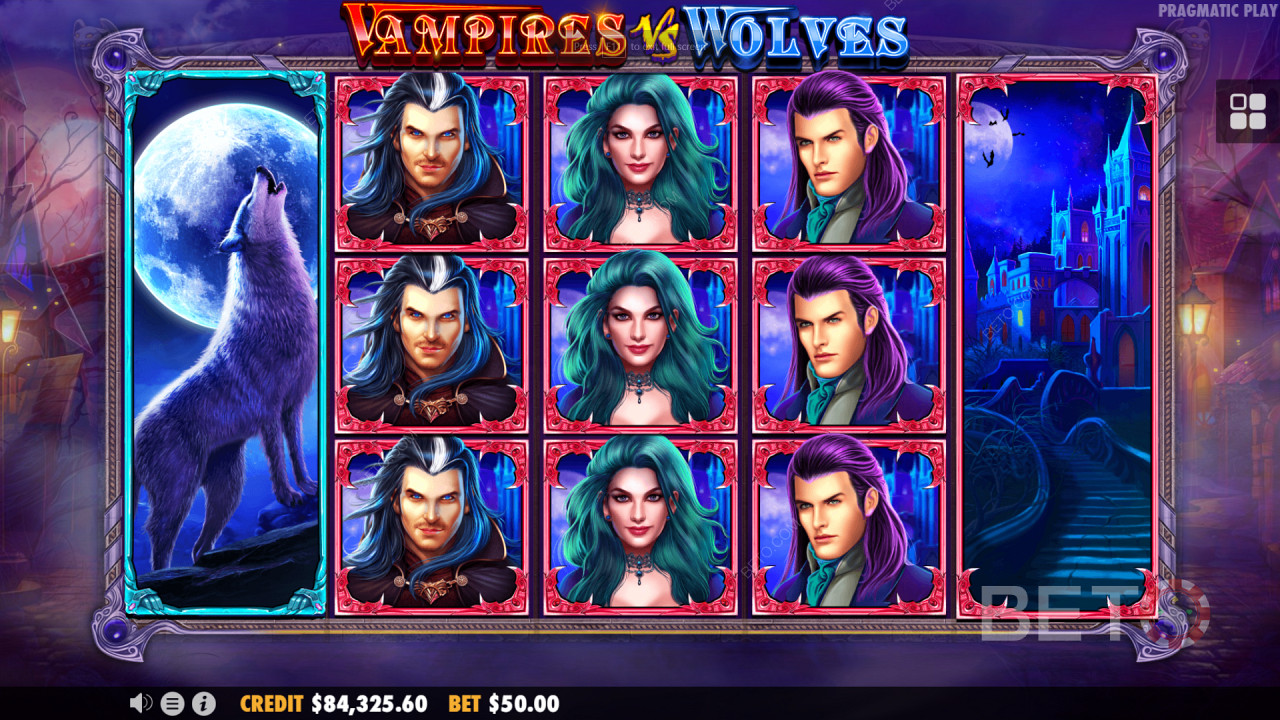 Vampires vs Wolves from Pragmatic Play brings you a thrilling fantasy theme