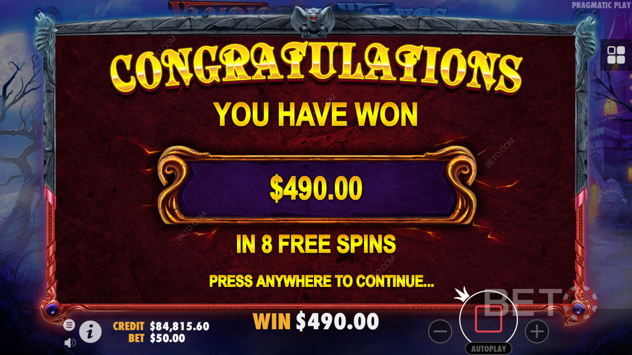 Getting high payouts through Free Spins in Vampires vs Wolves