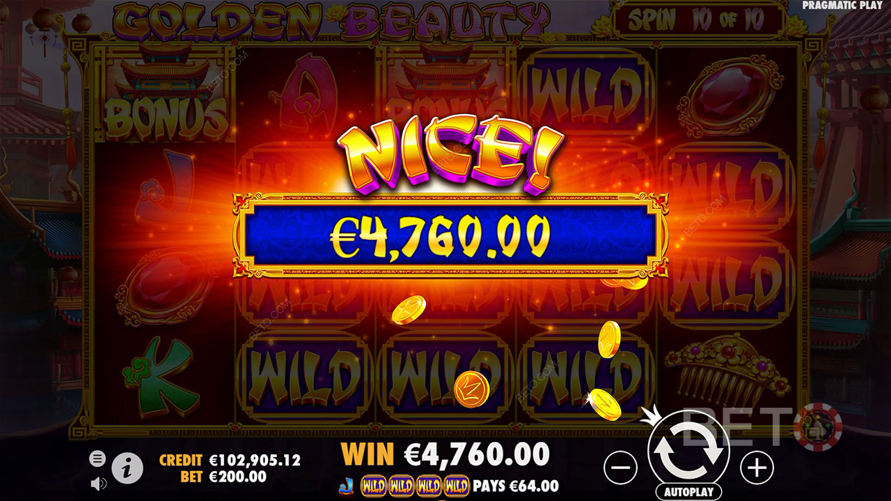 Win 210x Your bet in the Golden Beauty Online Slot!