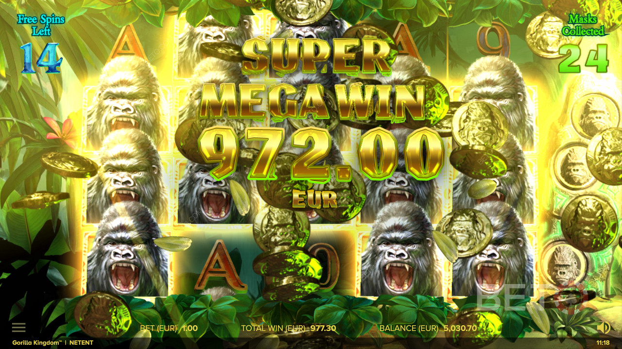 Landing a Super Mega Win in Gorilla Kingdom online slot